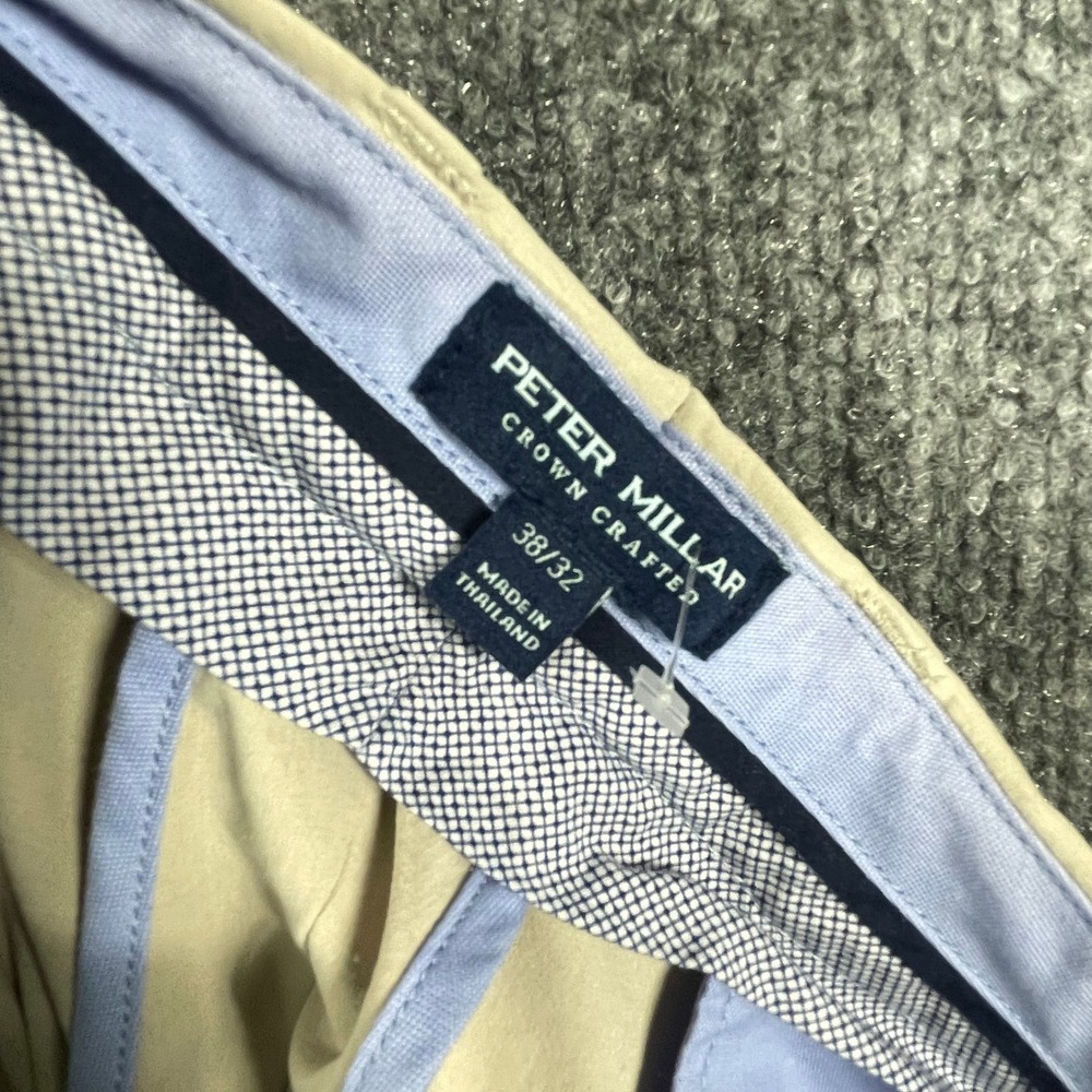 Peter Millar Pants Mens 38x32 Beige Crown Performance Trousers Golf Luxury Light - Picture 2 of 16